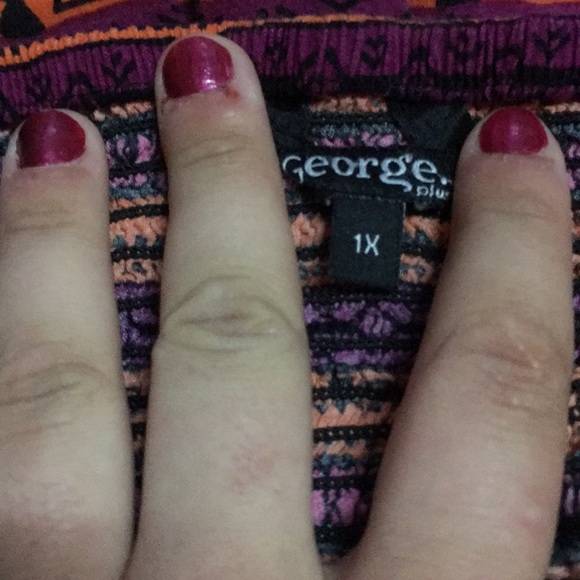 Purple pink and orange George strapless sundress - Picture 3 of 3